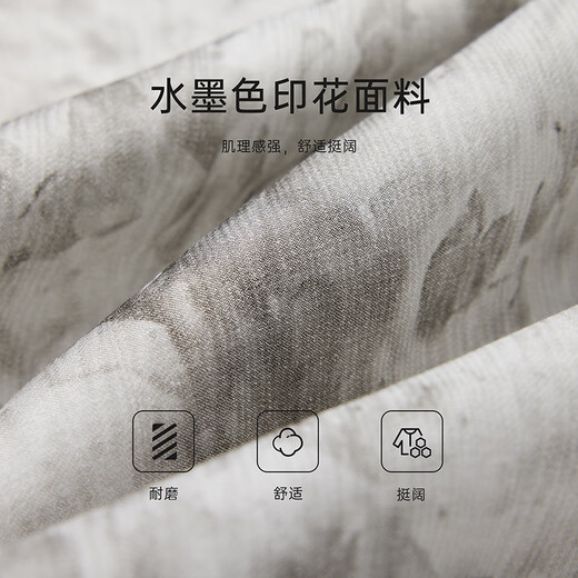 Birds and New Wine summer new floral fashion retro new Chinese style this year's popular beautiful suit skirt for women full pattern light gray HPC01 S