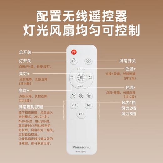 Panasonic fan lamp full spectrum IP40 36 watt eye protection lamp restaurant bedroom LED lighting