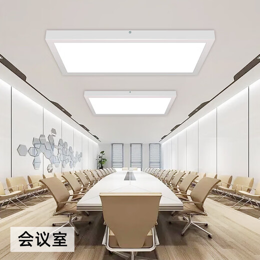 雷士照明明装8300x1200led平板灯600x600石膏吸顶水泥天花面板30*120吊灯 明装吸顶30x12048w白光