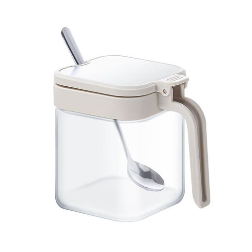 Mingyu's new seasoning box set household kitchen seasoning bottle storage box with lid seasoning bottle sealed seasoning jar seasoning box milk white thin plastic cover