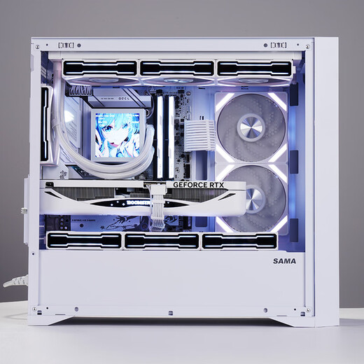 SAMA Capibara M1 PLUS weißes Computer-Matrix-Kühlgehäuse, großer Lufteinlass auf der Vorderseite/bis zu 12 Lüfterpositionen/360 Wasserkühlungspositionen/reservierte Typ-C-Löcher