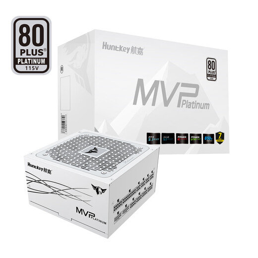 Huntkey MVP P850 white platinum 850W power supply (ATX3.1/80PLUS platinum full model/native PCIe5.1/fan start/stop/delayed cooling)