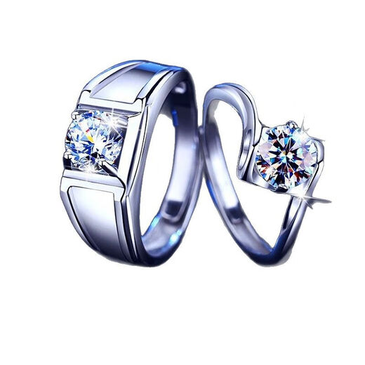 EothPT950 Platinum Angel Kiss Moissanite Diamond Couple Ring Girls Pair of Rings for Valentine's Day and Birthday for Girlfriend Can be customized/closed/engraved/greeting card