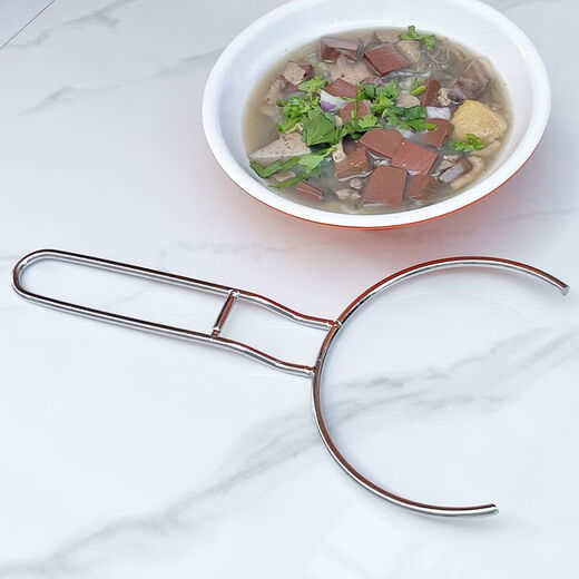 Hua Muxi stainless steel bowl clamp, anti-scalding, heat-insulating, non-slip clamp, dish clamp, bowl clamp, end bowl fork, end bowl fork, electroplated anti-scald bowl artifact, small size