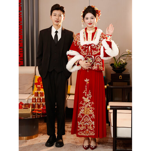 
Xiuhe Family Embroidery and Clothing New Chinese Horse-Missing Skirt Bride Engagement Wedding 2025 New Improved National Style Wedding Dress 57 N-558 Lower Skirt M J_(One Size)