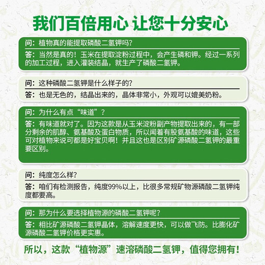 Greenlong Potassium Dihydrogen Phosphate Foliar Fertilizer Flower Fertilizer Rice Fruit Tree Promotes Flowering and Fruit Agricultural General Phosphorus and Potassium Fertilizer 1000g