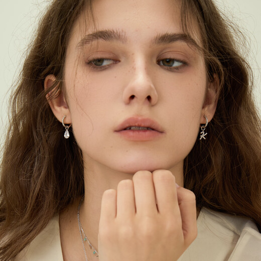 Arsis silver stamped artistic letter earrings for women AB style S925 silver earrings, fashionable and simple, a birthday gift for your girlfriend, artistic letter earrings (Z)