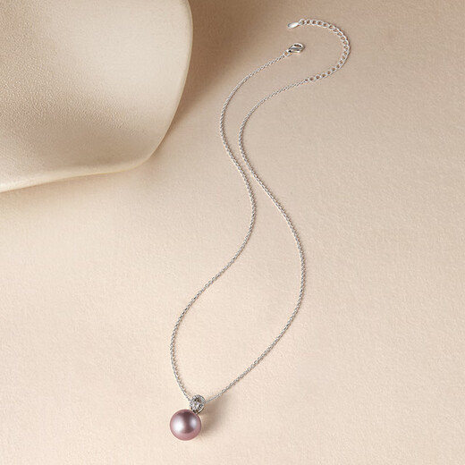 Saturday Fu Purple Edison Pearl S925 Silver Necklace Birthday Gift X0614365 Nearly Round 10-11mm