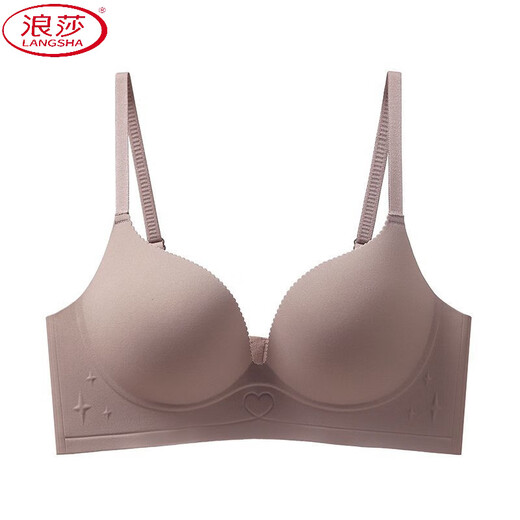 LangSha Soutien-gorge sans couture pour femmes, petits seins, push-up et agrandissement, soutient les seins secondaires et prévient l'affaissement D Bonnet tridimensionnel Beau dos épaissi Soutien-gorge Single Pack Café Big Push Up 3CM S Convient pour 32/70ABC