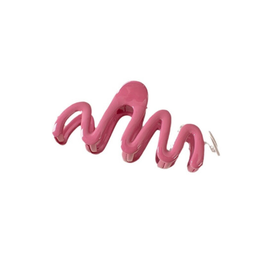 Shark Hair Clip Jelly Grasp Wavy Hair Clip Cream Clip Hair Clip Style Hair Accessory Women's Headgear Back of Head Cream M Clip - Pitaya Red 1-piece Set