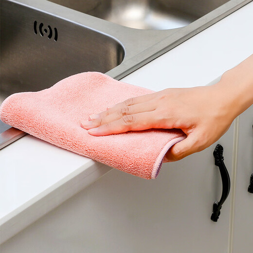 Aimili's home milk tea shop catering rag commercial kitchen absorbent coffee bar towel restaurant linen small double-sided two-color 5 pieces 20*30cm