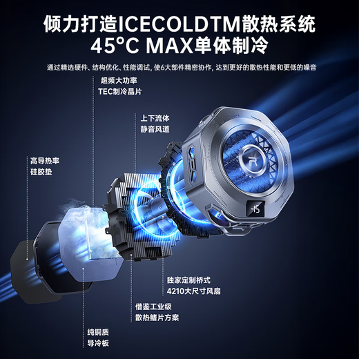 remax睿量磁吸手机散热器 游戏直播专用降温神器轻仅63g半导体制冷背夹 适用苹果平板红魔IQOO