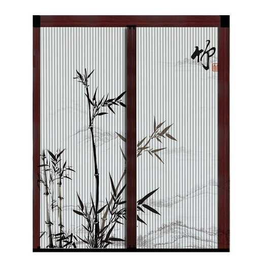 
Sanqihu Chinese-style sliding door living room balcony kitchen partition invisible folding door without punching sliding door A9276 frame grey style