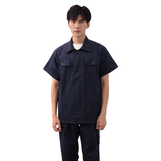 京芽夏季纯棉工作服套装男女短袖薄款工厂车间工地耐磨防烫劳保服定制 灰色拉链长袖（夏季上衣）7372 M 165
