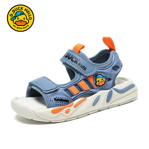 G.DuckKids Petite sandales de garçon de canard jaune été 2025 Nouveau style Small and Medium Boys Fashionable Casual Summer Child's Beach Chaussures 6228 Black and Green 28 _inner Longueur 17,8 cm
