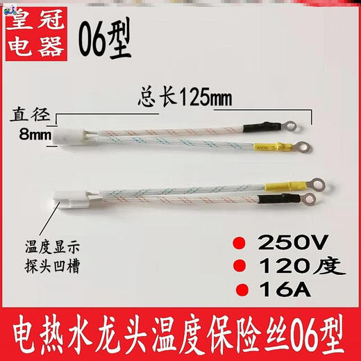 电热水龙头专用保险丝过热熔断保护器保险管温度250V/16A/120度/ 06型送导热硅脂