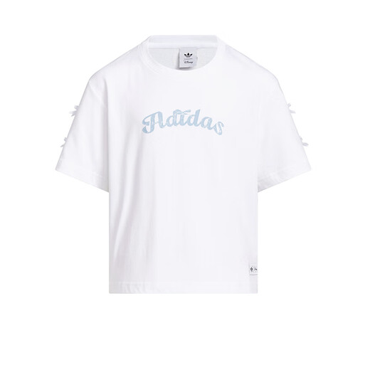 Adidas (adidas) T-shirt des filles de vêtements pour enfants 25 été 101 Spot Dog Joint Brandhed Style Embellifhed Bow Children's Pure Cotton Colon