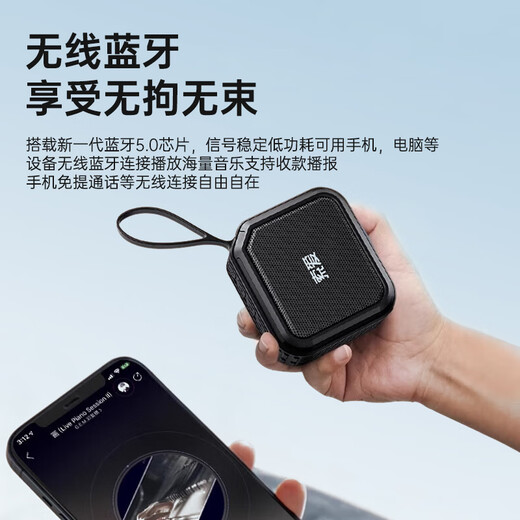 索爱C16蓝牙音箱迷你便携式插卡u盘广场舞音响无线小型音乐播放器低音炮高音质大音量耐磨防摔店铺收款 标准版红色【1200mAh长续航】
