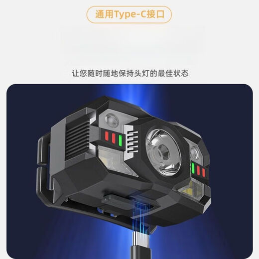 Chaosihui induction headlight outdoor waterproof ultra-long battery life flashlight 3899 medium bright wave induction six-speed adjustment conventional