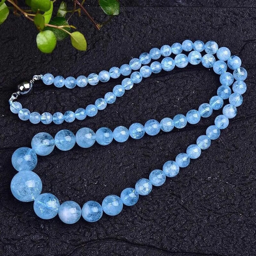 Qianjun 2025 new collection-grade Brazilian aquamarine necklace Hainan pagoda chain fashion crystal jewelry mother girlfriend tower chain necklace