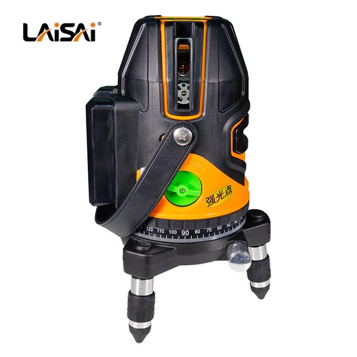 Laise laser infrared level high-precision strong light thin line 12 line green light blue light automatic wall-mounted LSG686SPD-3 green light three line double electric + 1.5m tripod