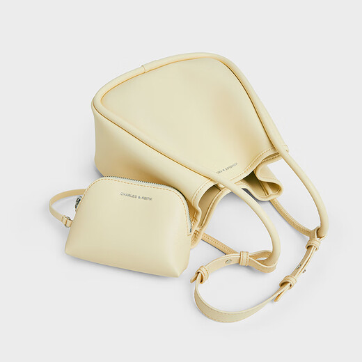 CHARLES/KEITH25 summer new product large capacity commuter one-shoulder tote bun mother bag Chinese Valentine's Day gift CK2-30782647 Butter Yellow cream yellow M