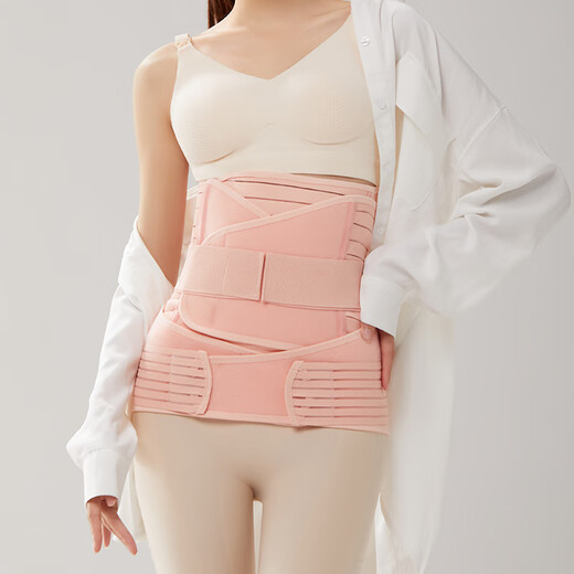 October crystallization, three-piece set of abdominal shaping belt, postpartum body shaping belt, natural birth and caesarean section (abdominal traction belt + stomach traction belt + pelvic belt) XL