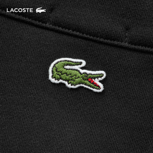 LACOSTE crocodile français hommes et femmes même style 25 automne et hiver nouvelle mode sweat-shirt à demi-zip | SH2735 031/noir M