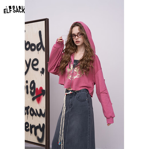 Fairy Pocket American American Trawberry Print Print Cooler Paute Satur Women Women's 2025 Осень Новый маленький тонкий кардиган игривый розовый розовый