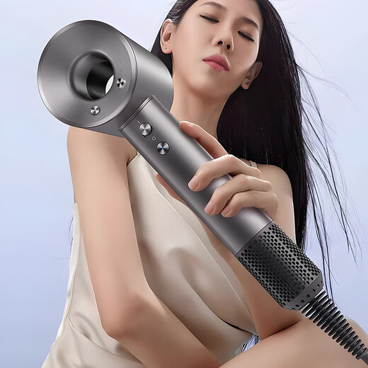 Forest series Huaqiangbei top equipment丨National 3C certification 1 1 high-speed bladeless hair dryer for home hair salon and hotel negative ion hair care high power high wind quick drying official top equipment - single air nozzle classic gray 4.5 billion water moisturizing negative ion hair care 2025 new style丨top equipment 1 1 version 1.8 meters long cable gift box