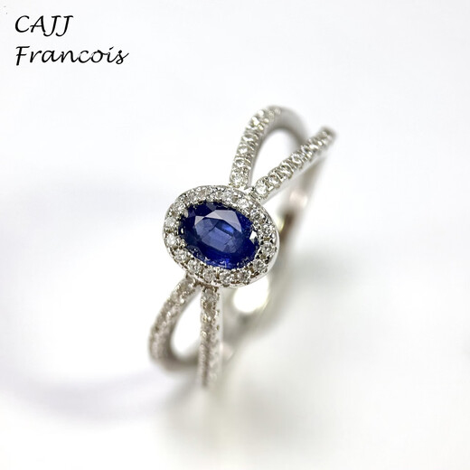 CAJJ Francois 0.56 carat sapphire ring, 925 silver, natural colored gemstone, daily commuting, gift giving, proposal, Hong Kong 13#