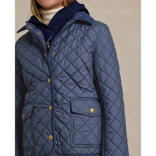 拉夫劳伦（Ralph lauren）女童 经典款绗缝谷仓夹克RL40537 410-海军蓝 均码 2