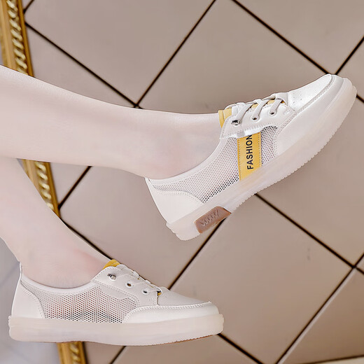 Woodpecker White Shoes for Women 2025 Summer NUEVA MEHA ANTERENTE DESAUPABLE DE UNA PIES SOLO SOLO SOLO CAVILLO CORRALES FORMAS BEIGE 35