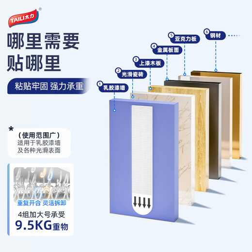 太力万能魔力扣无痕相框挂钩挂画神器免打孔婚纱照片上墙 万能魔力扣【大号2对装】