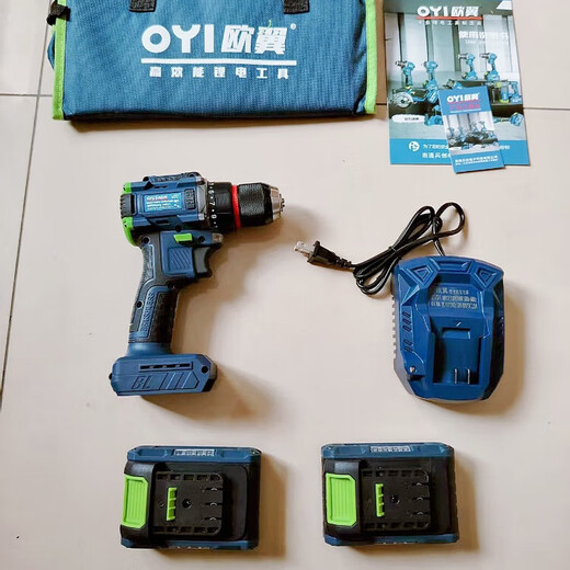 Fanfan D1048 Electric Drill sans brosse sans balayage en acier à double vitesse à double vitesse sans balais de batterie au lithium Drill 50N Electric Drill 48VF Fanfan Electric Drill Fan D1048E Electric Drill 48VF double électrique One Charge Standard