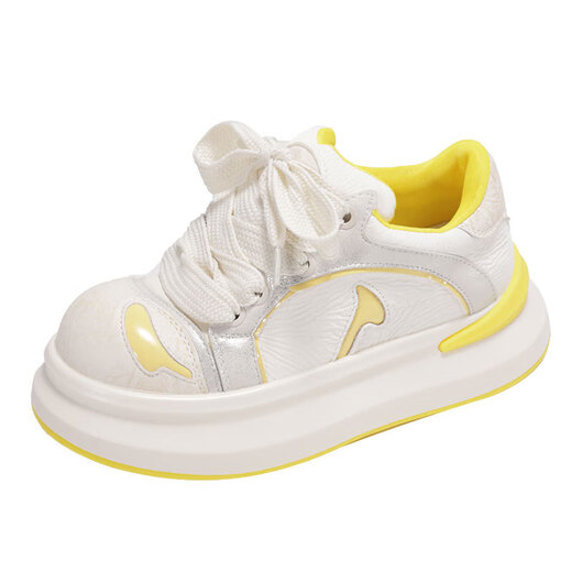 
Graffiti niche design sense board shoes for women ins trendy 2025 spring and summer new color-blocking thick-soled height-enhancing casual sports shoes Panda color [upgraded wear-resistant film] 37
