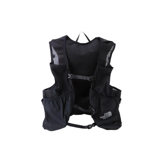 北面（The North Face）品牌徽标尼龙书包背包双肩包中号男女同款情侣款黑色 黑色