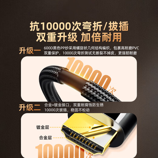 绿巨能（llano）HDMI线2.1版8K60Hz 4K240Hz高清视频连接线兼容HDMI2.0工程级笔记本电脑电视机顶盒显示器认证2米	