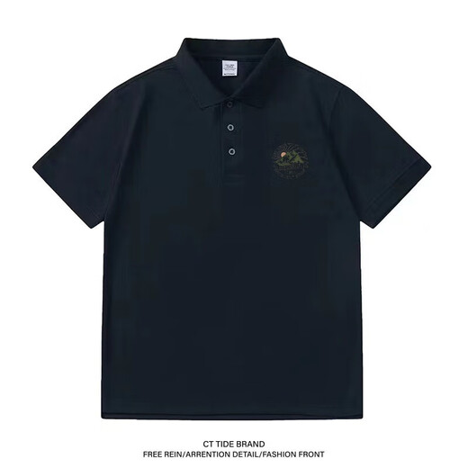 Yaba 2025 new summer trendy brand POLO shirt men's short-sleeved American retro casual versatile men's lapel shirt gray PL1049 M