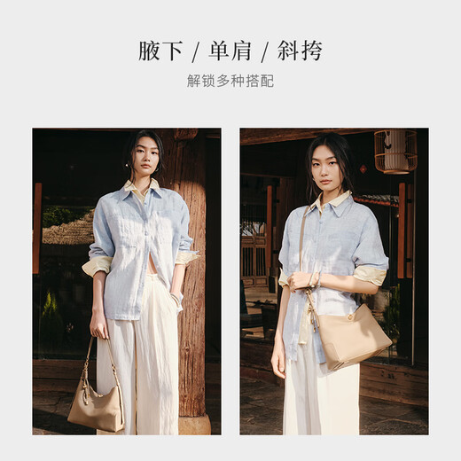 红谷包包真皮单肩腋下包通勤牛皮斜挎包女士包生日礼物送女友