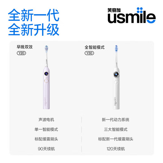 Usmile smile plus smart electric toothbrush new power large swing Y30 light sea blue couple gift for boyfriend and girlfriend birthday gift