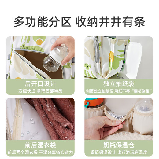 Yi Jian Mommy Bag Mochila de gran capacidad para madres que llevan al bebé para caminar Bolsa multifuncional ligera para madres Bolsa de maternidad El mago de Oz 38x26x16