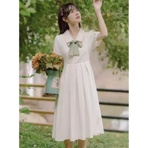 Yu Jin Girl Dress Female 2025 Highschool-Schüler tragen Sommerkleidung, große Kinder, kleine frische Kurzärmele und 13-jährige Schüler der Junior High School verschärfen ihre Taillen 9794 Green (90 Jin [Jin gleich 0,5 kg) oder weniger)