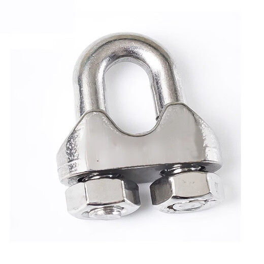 Shantou Lincun 304 stainless steel wire rope chuck U-shaped lock buckle rolling head wire clamp rope clamp lock head wire clamp 304 stainless steel M5 (pack of 5)