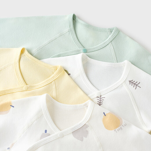 Tongtai (TONGTAI) baby tops spring and autumn pure cotton newborn clothes newborn baby monk clothes boneless full moon clothes green 52cm