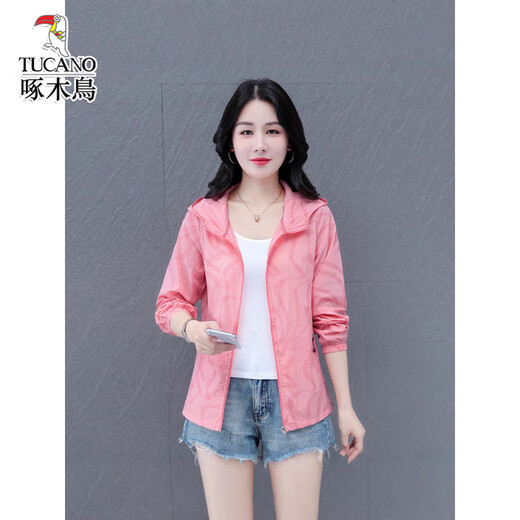 
Woodpecker summer new sun protection clothes for women's breathable thin UV protection mother summer jacket White M