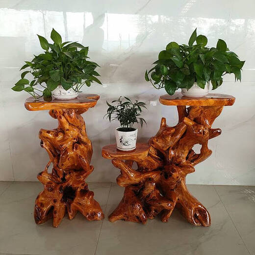 Natural Wurzel Carving Stand Basis Block Wohnzimmer Chinesische Bonsai Fischtank Stand Massivholz Baumwurzel Kunst Balkon Ornament Antike Rosa 16862 Duftkampenkamphal