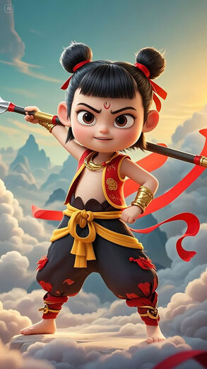 Litian Nezha: The Devil Child's Sea Car Sticker Creative Personality Car Car Animation Electric Car Decoration Sticker Body Sticker Nezha Style 1 Small Size 1585cm