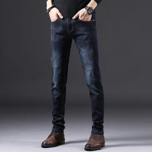 Sieben Wolves Offizielle Website Flagship Store Blue Black High-End Jeans Herren Spring- und Herbststil Slim Feet 2025 Neues, vielseitiges, elastisches 1049-Grau-reguläre 28_Wait-Umfang [2 Fuß 1]