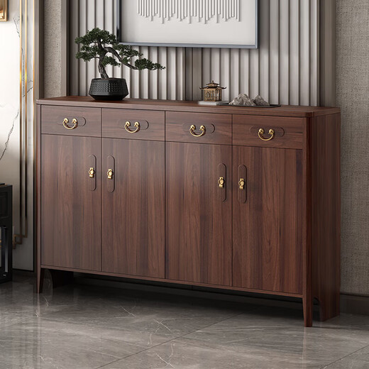 Yi [Marke] Neues chinesisches Holzschuhschrank mit großer Kapazität gleicher Art Partitionspeicherschrank Wohnzimmerschrank Schwarz Länge 1050 Breite 340 Höhe 1010 Granular Board Gummi Holz Selbstinstallation